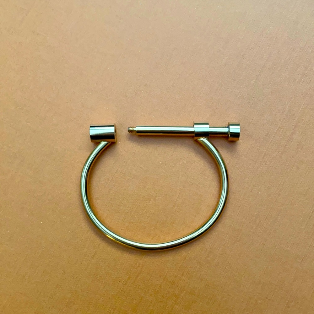 Gold bolt style bracelet.